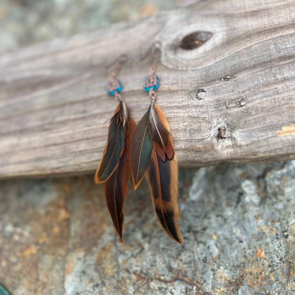 Rooster Feather Earrings