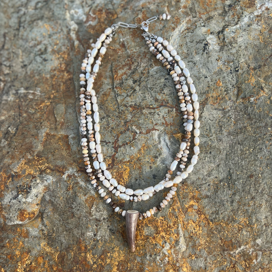 Triple Strand Opal and Pearl Necklace