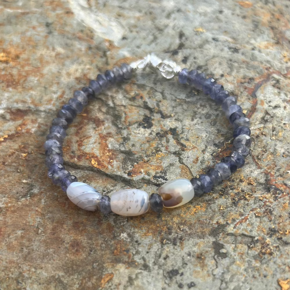 Montana Agate and Iolite Bracelet