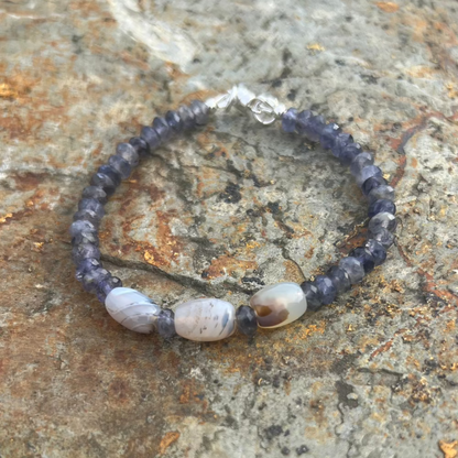 Montana Agate and Iolite Bracelet