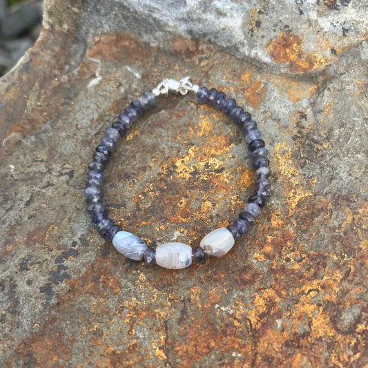 Montana Agate and Iolite Bracelet