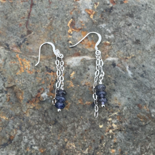 Iolite and Sterling Silver Earrings